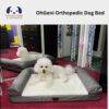 OhGeni Large Orthopedic Dog Bed - Egg Foam Support, Plush Washable Cover, Non-Slip Base - Gray