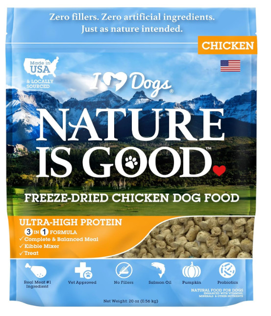 iHeartDogs Freeze-Dried Dog Food, Chicken - 20oz