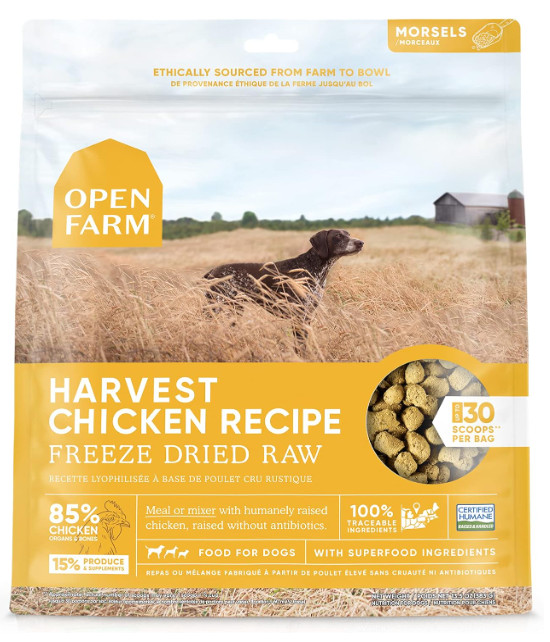 Open Farm Freeze Dried Raw Dog Food, Harvest Chicken - 13.5oz